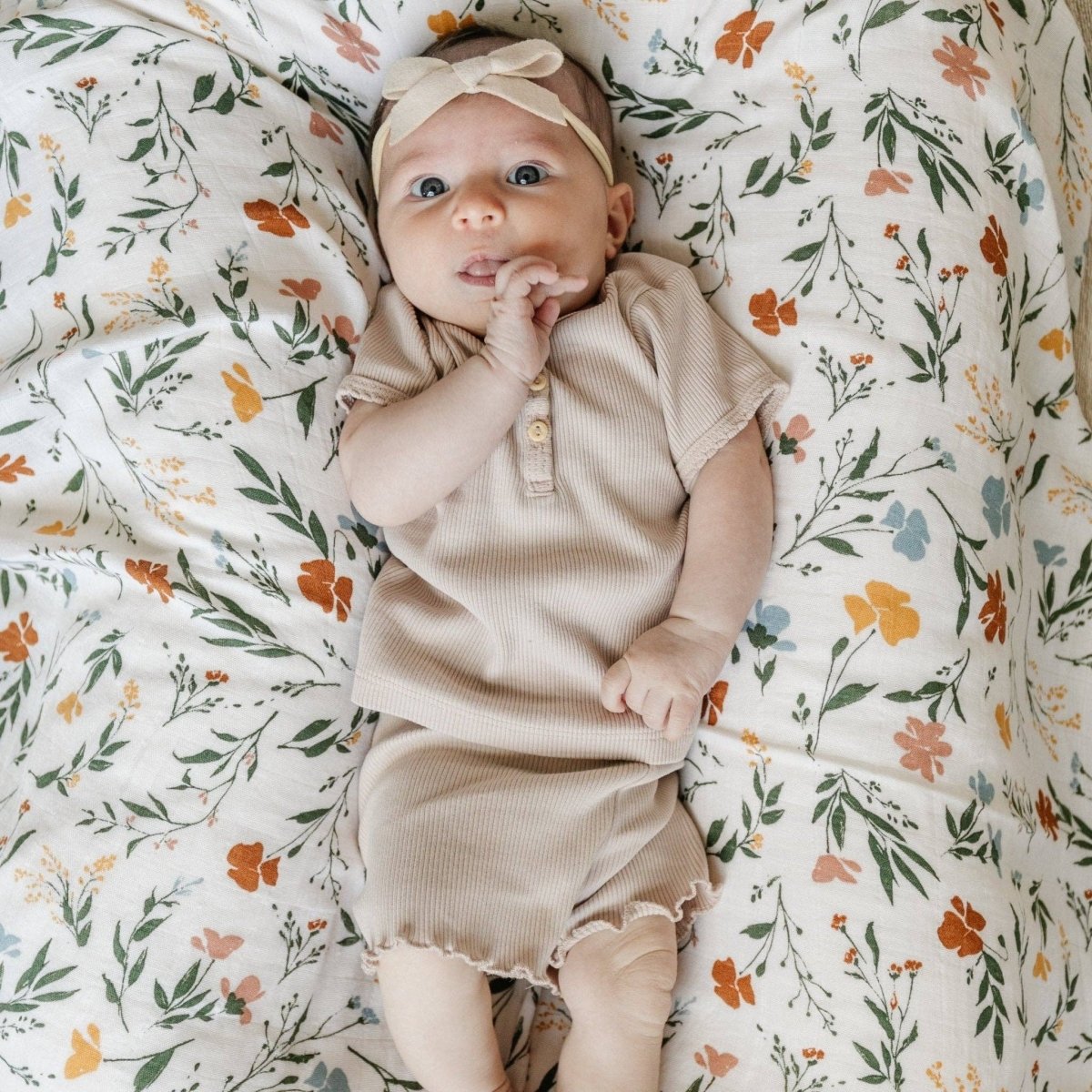 BAMBOO RAYON MUSLIN SWADDLES: Fleurs - Three:Twelve Boutique - Saranoni