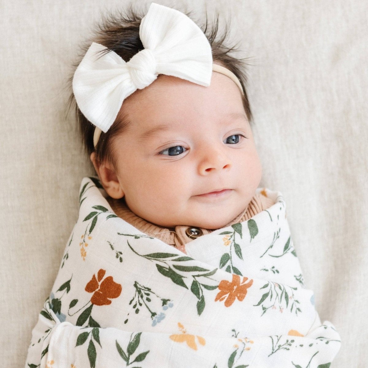 BAMBOO RAYON MUSLIN SWADDLES: Floret - Three:Twelve Boutique - Saranoni