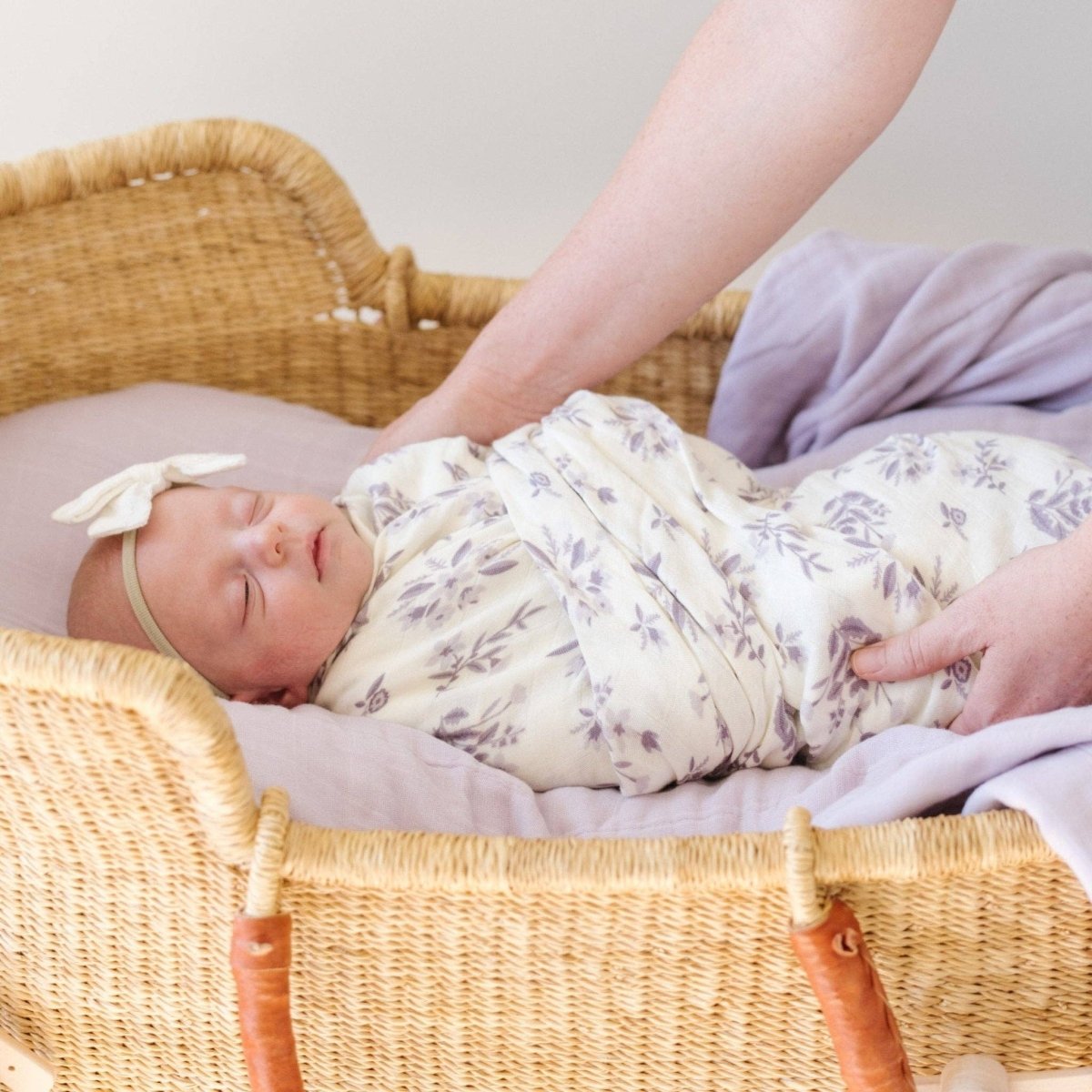 BAMBOO RAYON MUSLIN SWADDLES: Forget-Me-Not - Three:Twelve Boutique - Saranoni