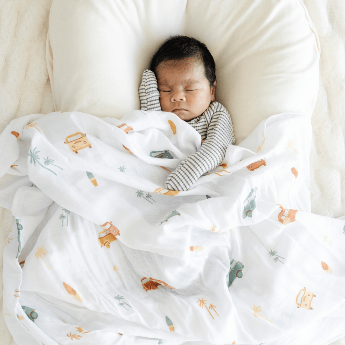BAMBOO RAYON MUSLIN SWADDLES: Forget-Me-Not - Three:Twelve Boutique - Saranoni