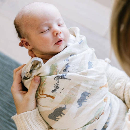 BAMBOO RAYON MUSLIN SWADDLES: The Savannah - Three:Twelve Boutique - Saranoni