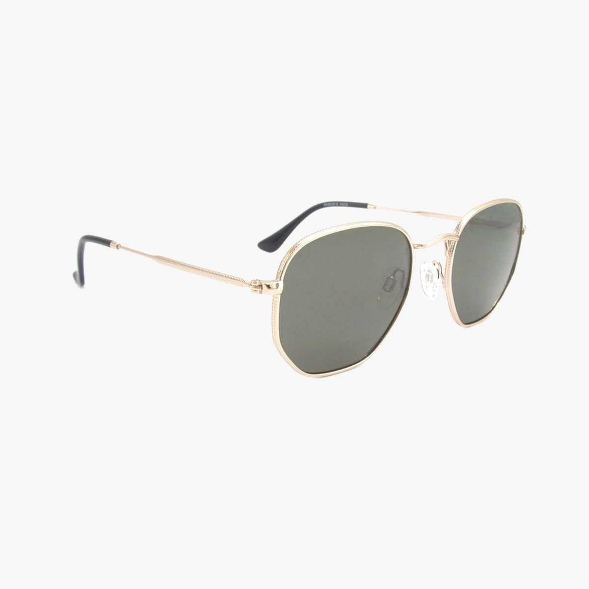 Billie Classic Polarized Geometric Metal Sunglasses – Gold Frame Green Lens - Three:Twelve Boutique - Kohv Eyewear