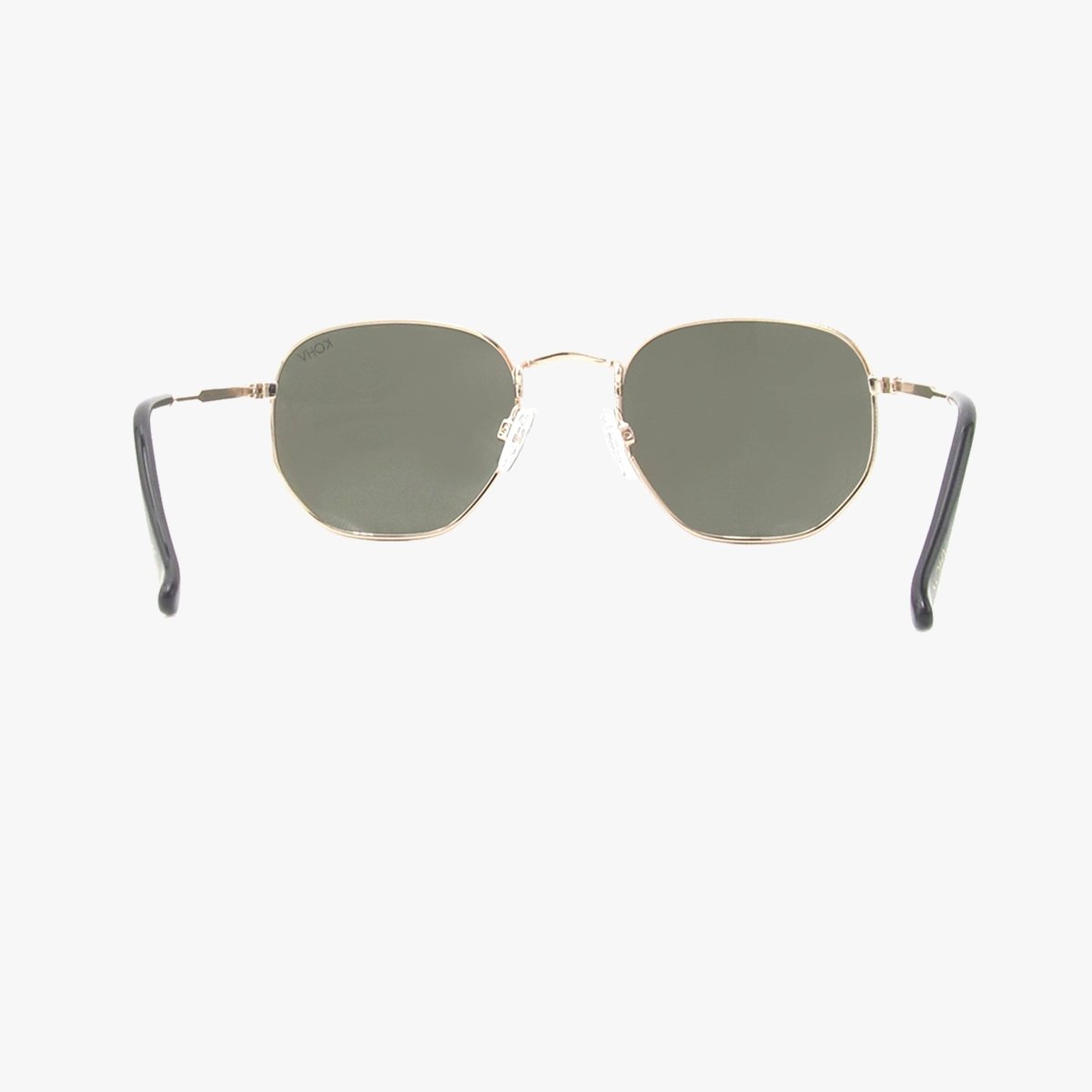 Billie Classic Polarized Geometric Metal Sunglasses – Gold Frame Green Lens - Three:Twelve Boutique - Kohv Eyewear