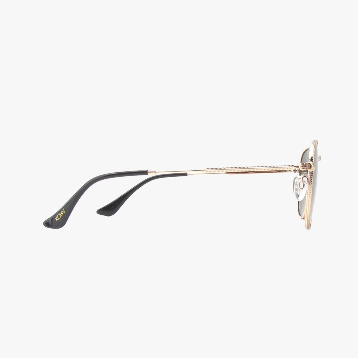 Billie Classic Polarized Geometric Metal Sunglasses – Gold Frame Green Lens - Three:Twelve Boutique - Kohv Eyewear