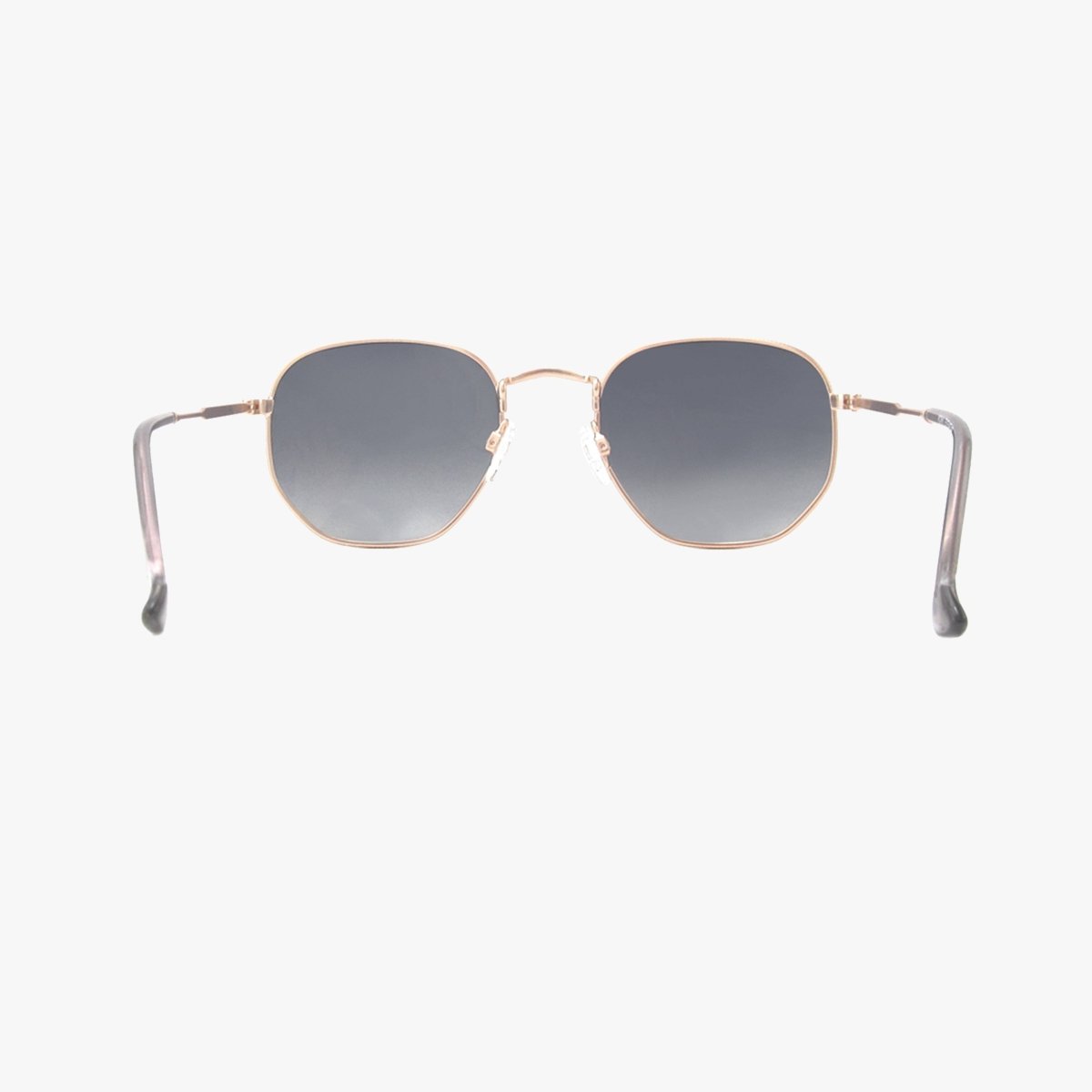 Billie Rose Gold Polarized Geometric Metal Sunglasses – UV400 Hex Frame - Three:Twelve Boutique - Kohv Eyewear