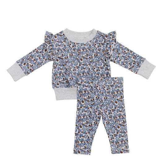 Blue Meadow Ruffle French Terry Set - Three:Twelve Boutique - Mebie Baby