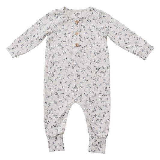 Blue Vine Romper - Three:Twelve Boutique - Mebie Baby