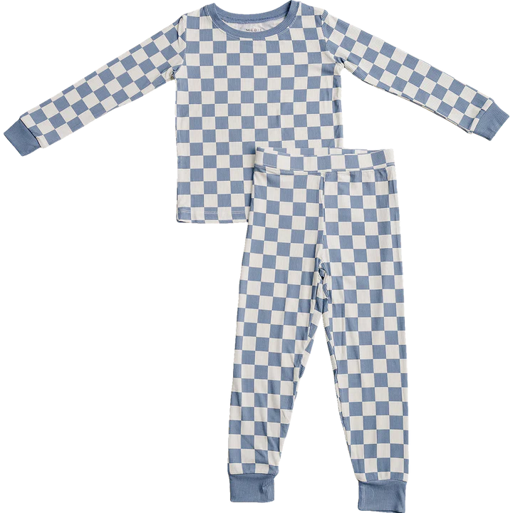 Checkered Bamboo Ribbed Cozy Set