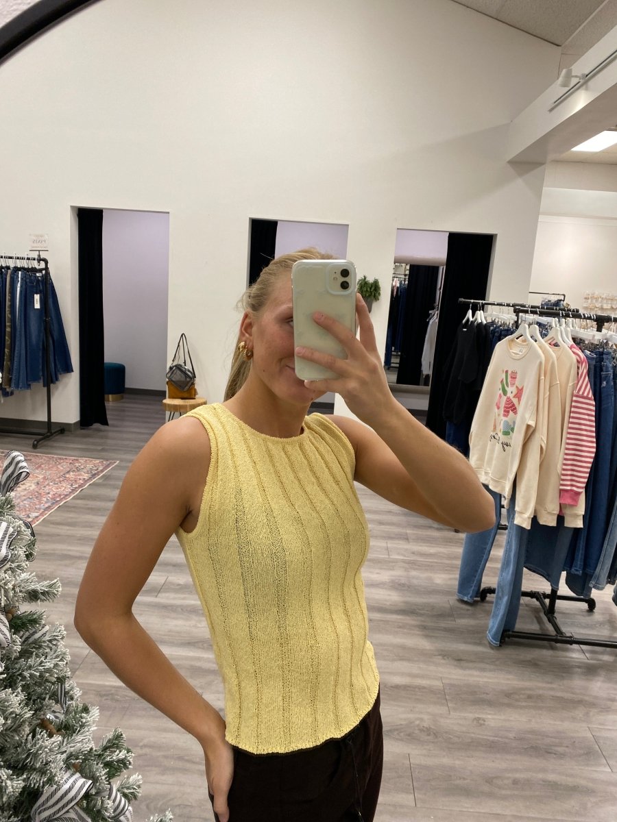 Boat Neck Sleeveless Knit Top - Three:Twelve Boutique - Three:Twelve Boutique