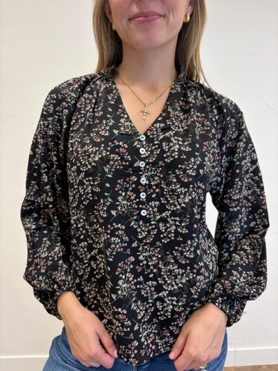 Boho Button Blouse - Three:Twelve Boutique - Mikarose