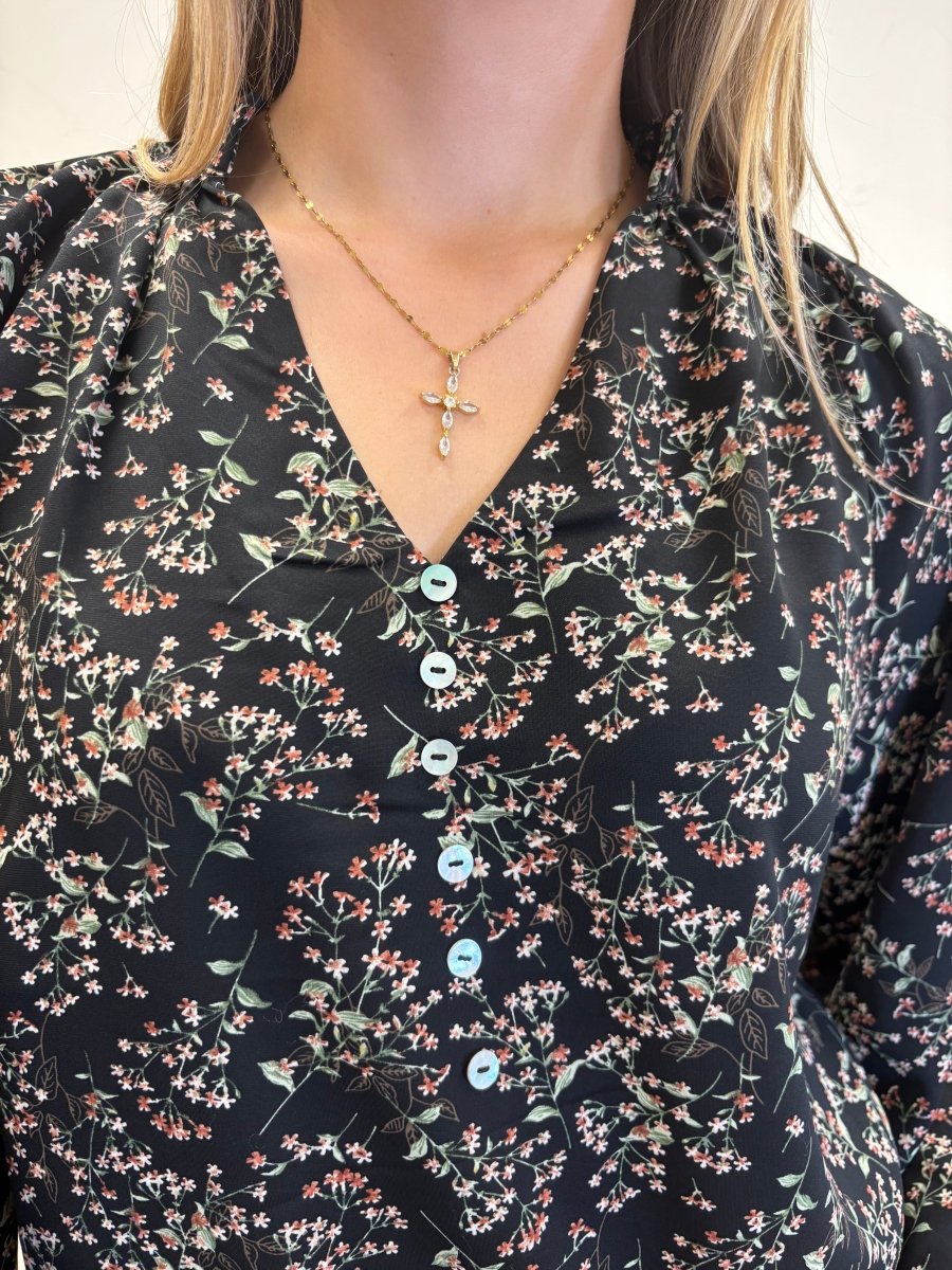 Boho Button Blouse - Three:Twelve Boutique - Mikarose