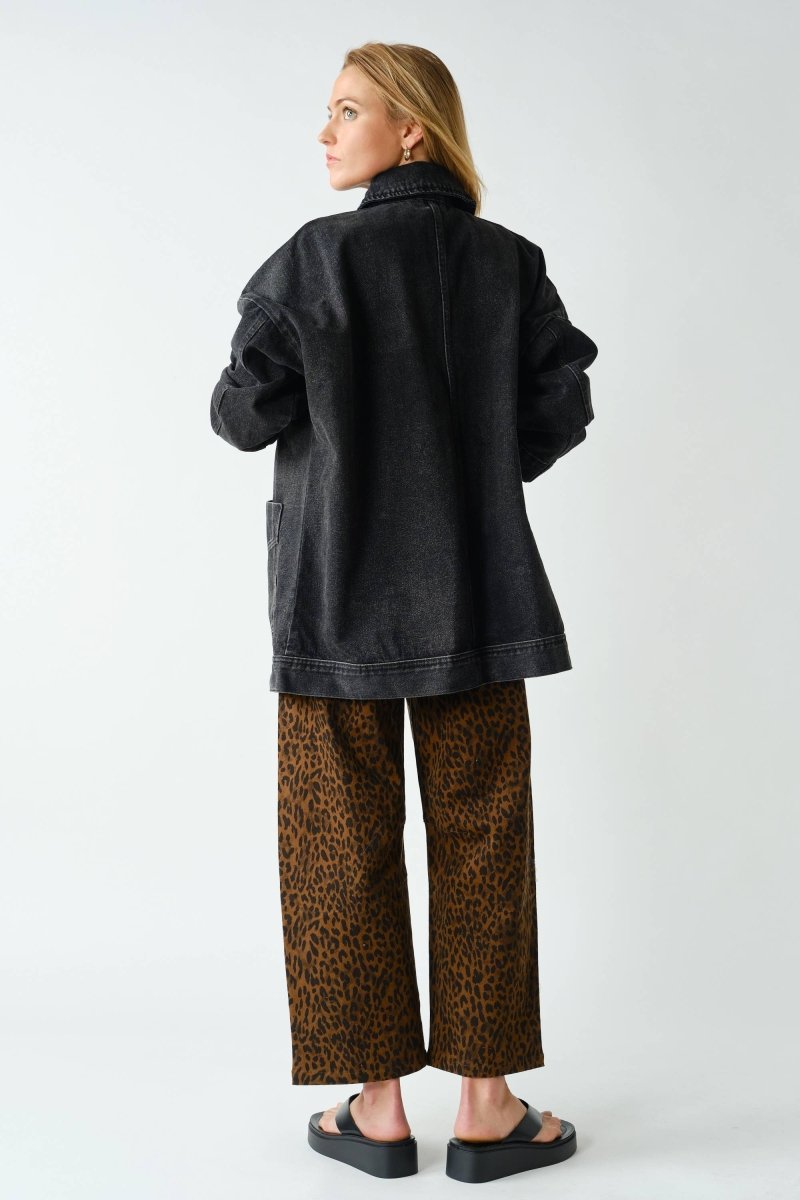 Boxy-Cut Denim Jacket - Three:Twelve Boutique - Mono B
