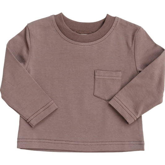 Brown Long Sleeve Tee - Three:Twelve Boutique - Mebie Baby