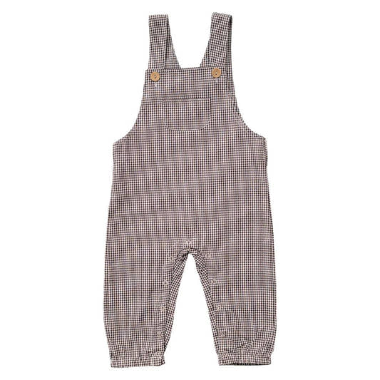 Brown Plaid Overalls - Three:Twelve Boutique - Mebie Baby