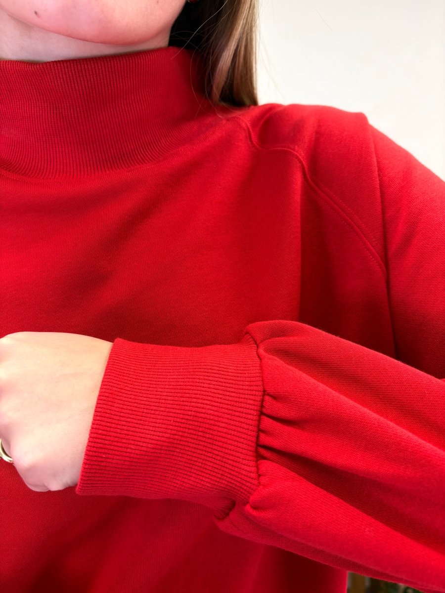 Bubble Sleeve Solid Terry Sweatshirt - Three:Twelve Boutique - Staccato