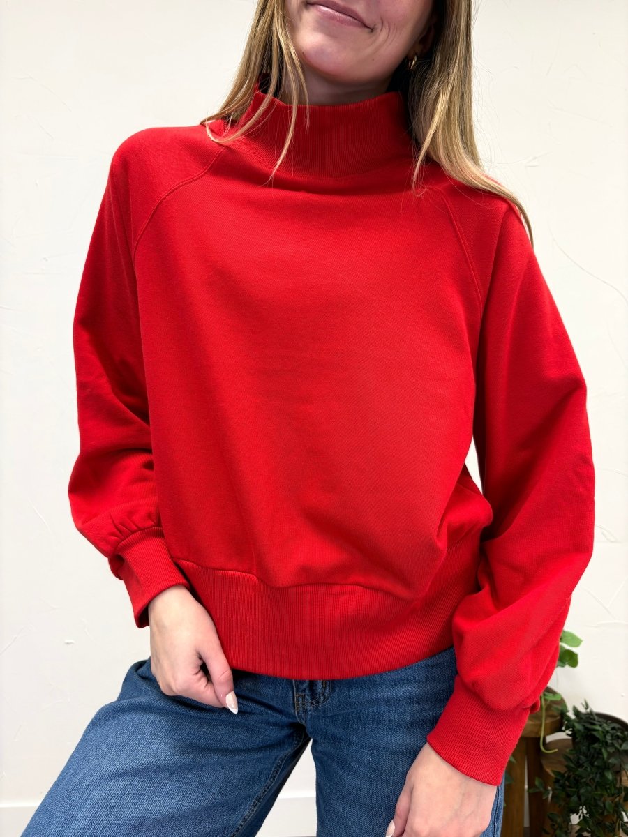 Bubble Sleeve Solid Terry Sweatshirt - Three:Twelve Boutique - Staccato