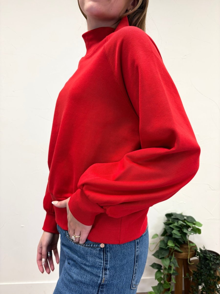 Bubble Sleeve Solid Terry Sweatshirt - Three:Twelve Boutique - Staccato