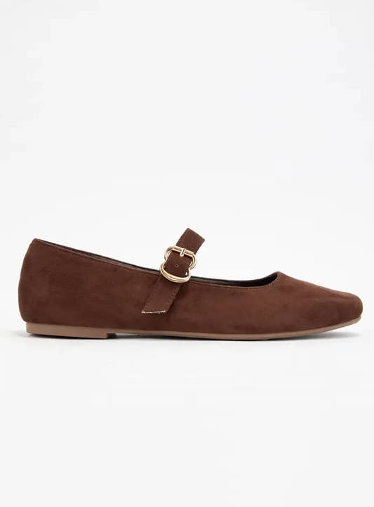 BUCKLED STRAP SOFT SQUARE TOE MARY JANE FLATS - Three:Twelve Boutique - Three:Twelve