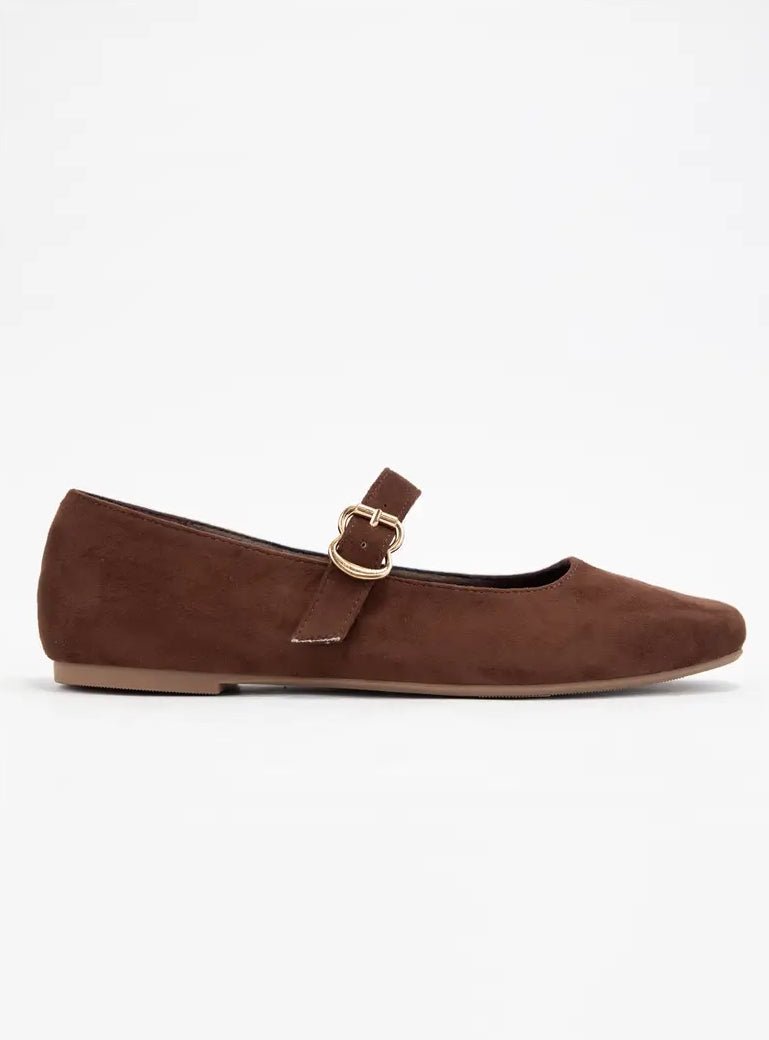 BUCKLED STRAP SOFT SQUARE TOE MARY JANE FLATS - Three:Twelve Boutique - Three:Twelve