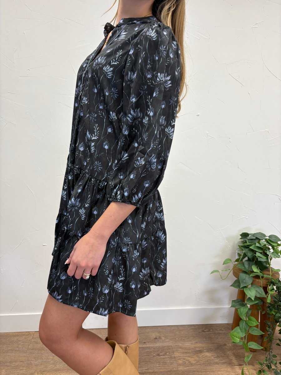 Button Down Tiered Mini Dress - Three:Twelve Boutique - she+sky