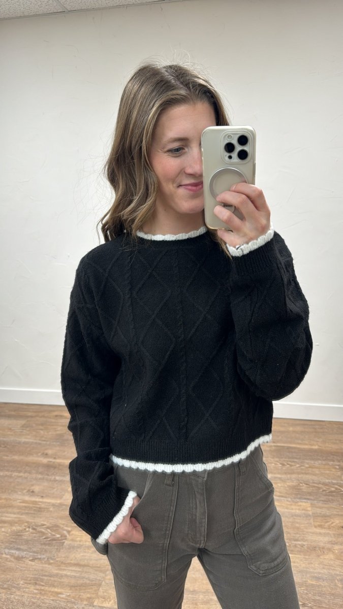 Cable + Scallop Edge Top - Three:Twelve Boutique - &merci