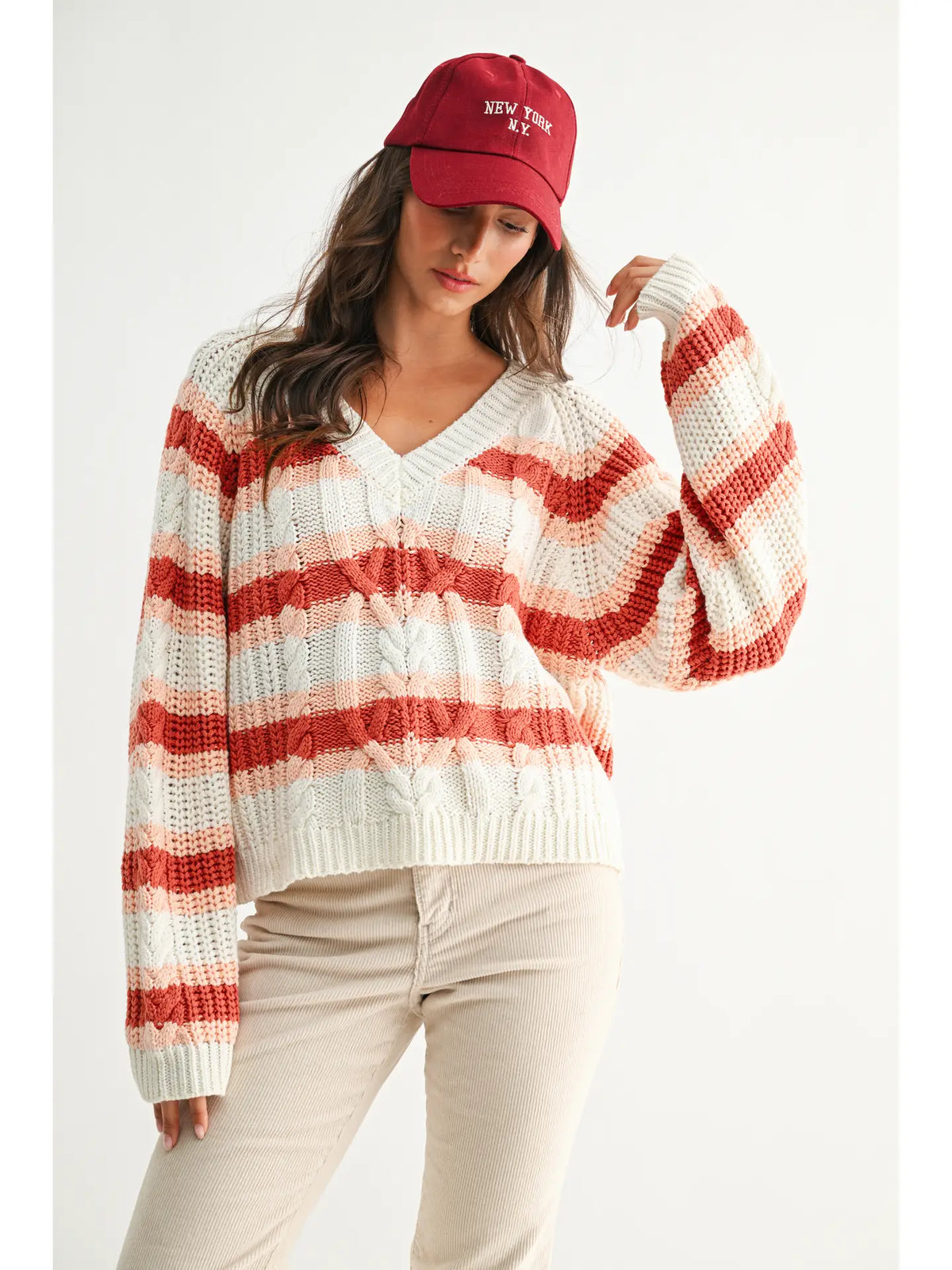 Sunset Stripe Chunky Knit Sweater