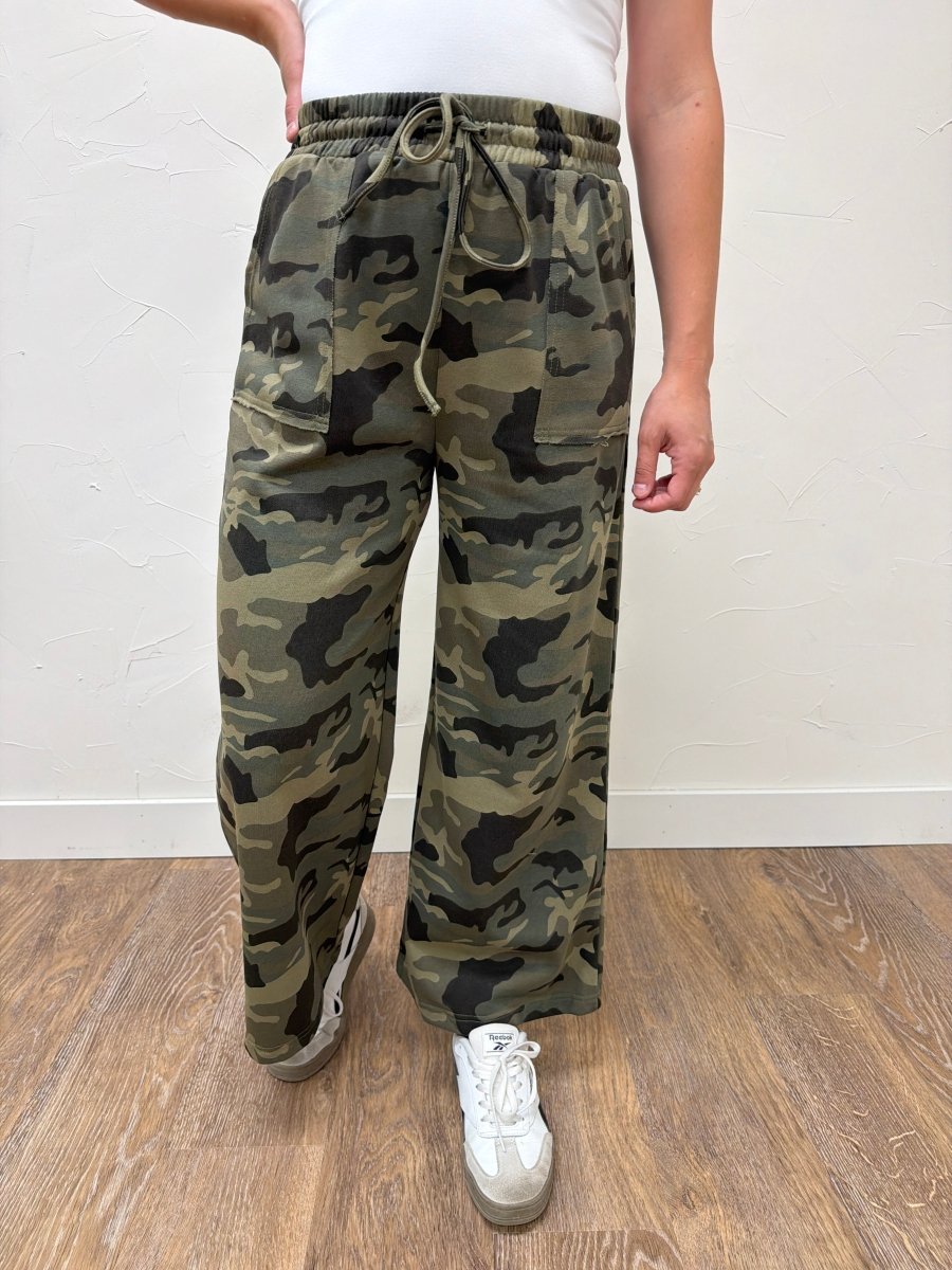 Camo Wide Leg Pants - Three:Twelve Boutique - Sewn + Seen