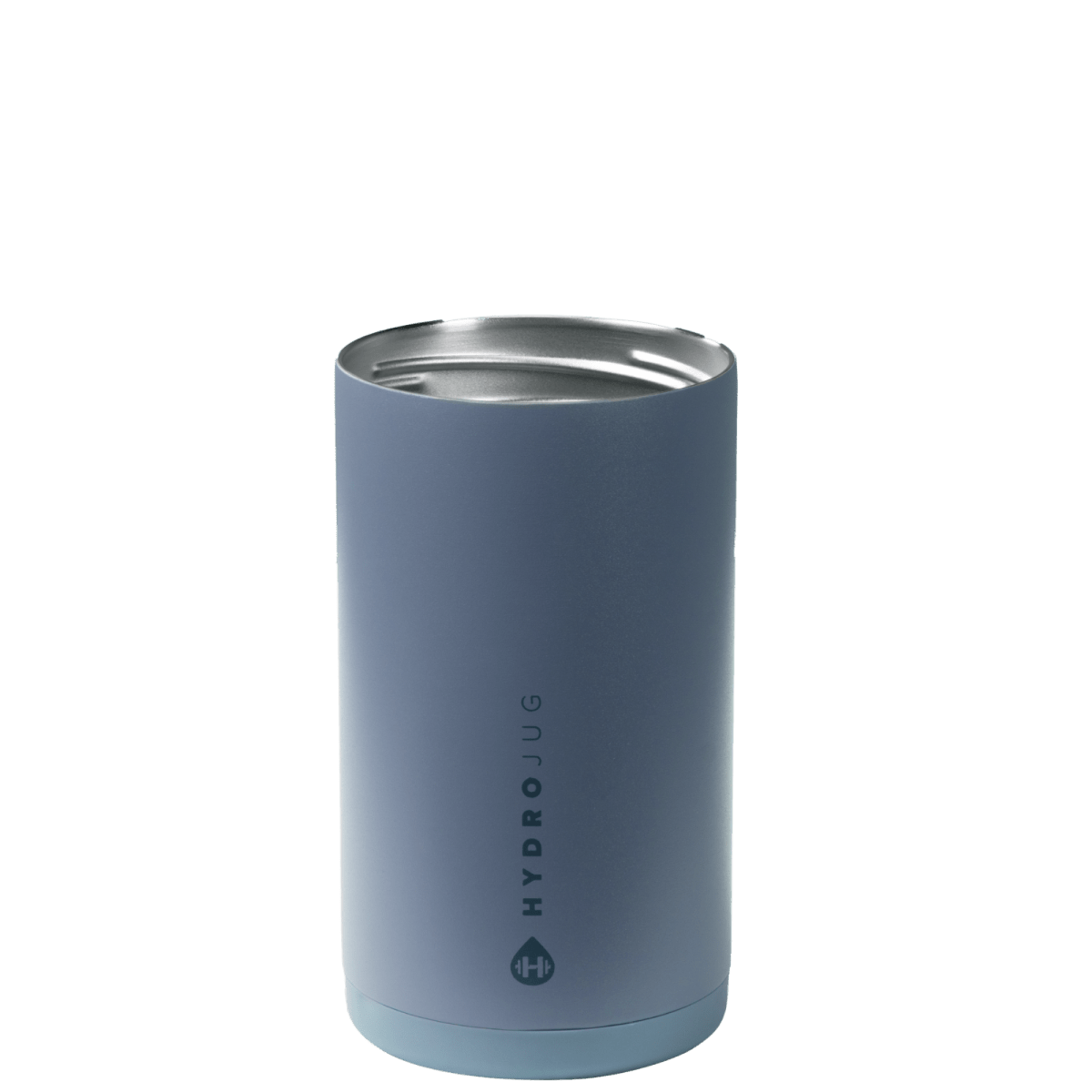 Front view of Cascade HydroJug 16 oz can cooler showing stainless steel finish — Three:Twelve Boutique