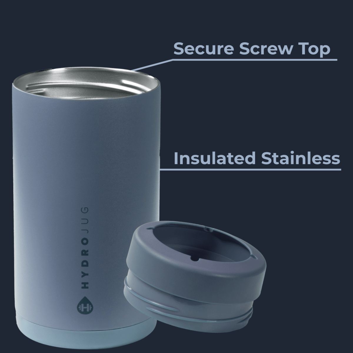 Lifestyle view of HydroJug can cooler placed in cup holder — Three:Twelve Boutique