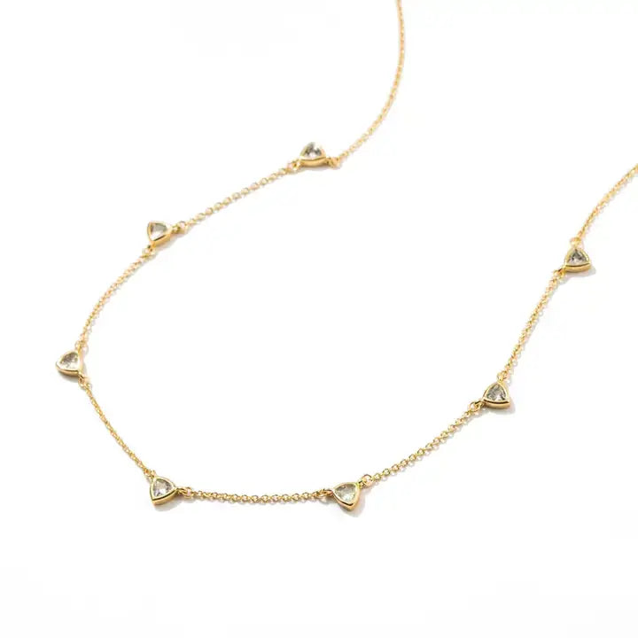 Demi-Fine Silver CZ Drop Necklace: Silver