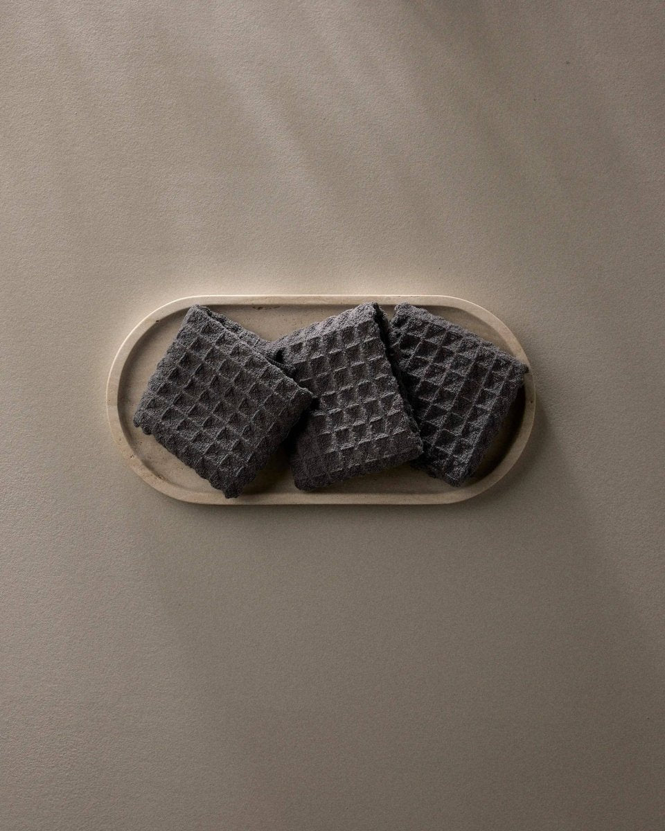 Charcoal Waffle Washcloth Set - Three:Twelve Boutique - Geometry