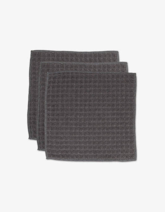 Charcoal Waffle Washcloth Set - Three:Twelve Boutique - Geometry