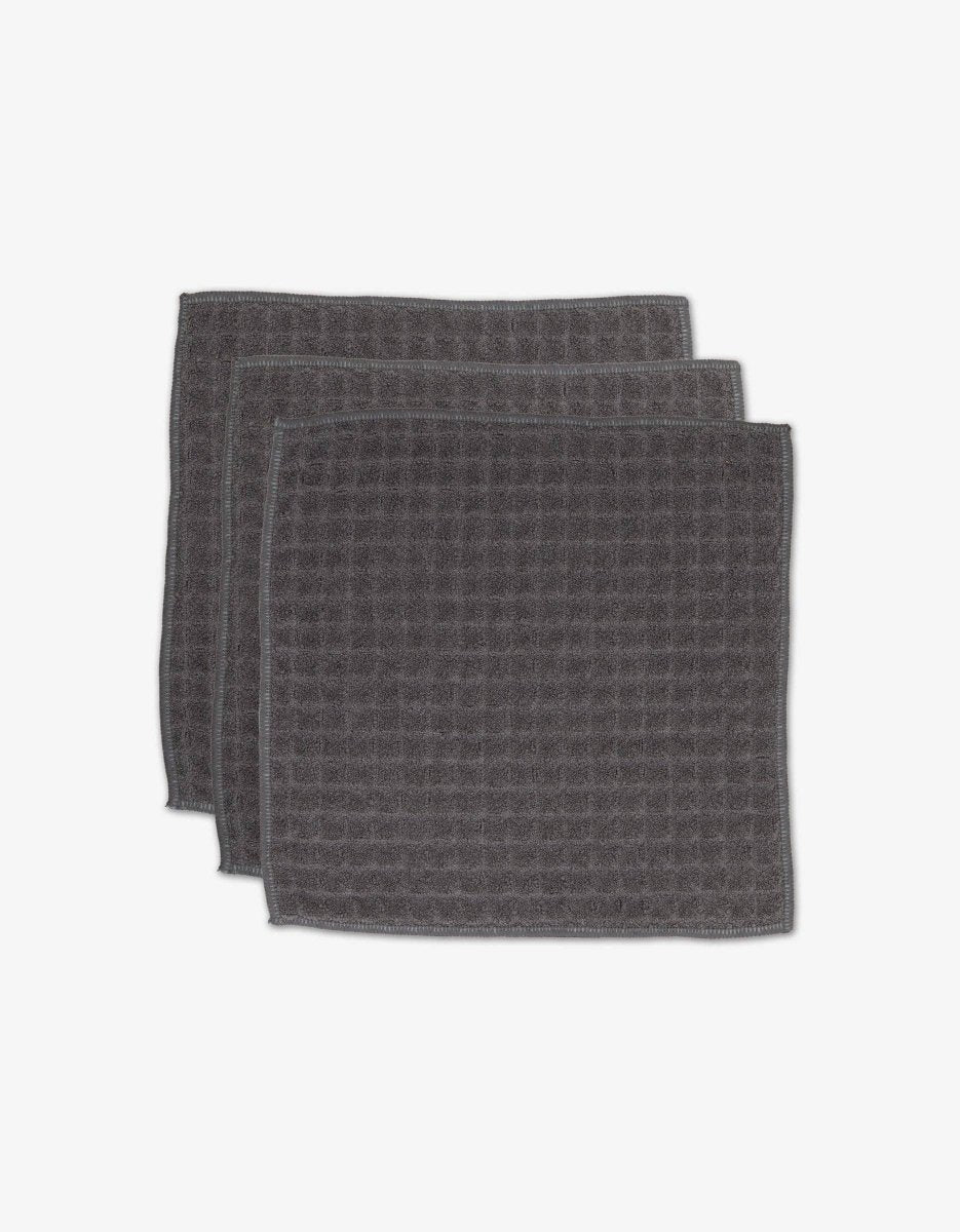Charcoal Waffle Washcloth Set - Three:Twelve Boutique - Geometry