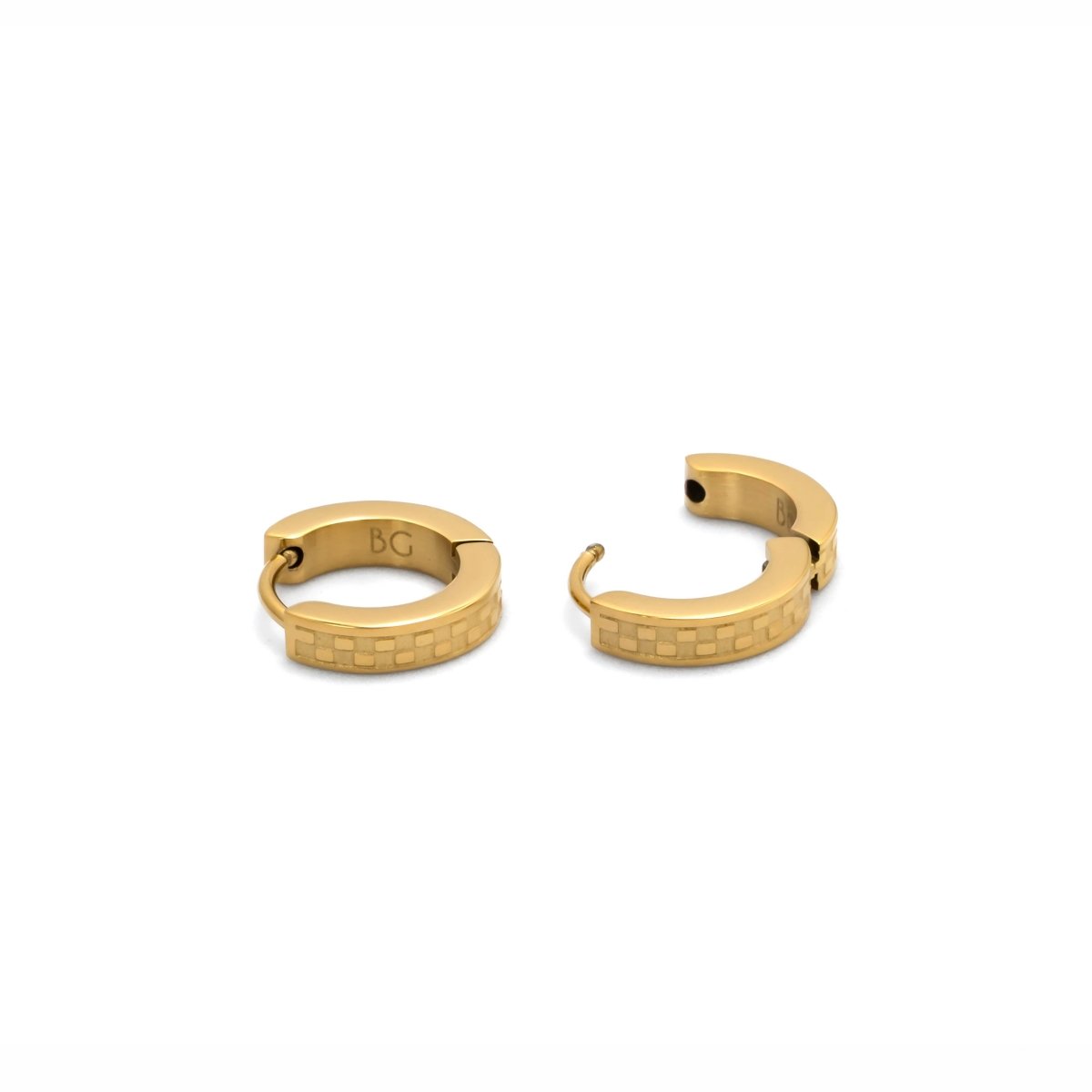 Chess Waterproof Gold Huggie Earrings - Three:Twelve Boutique - Brenda Grands Waterproof Jewelry