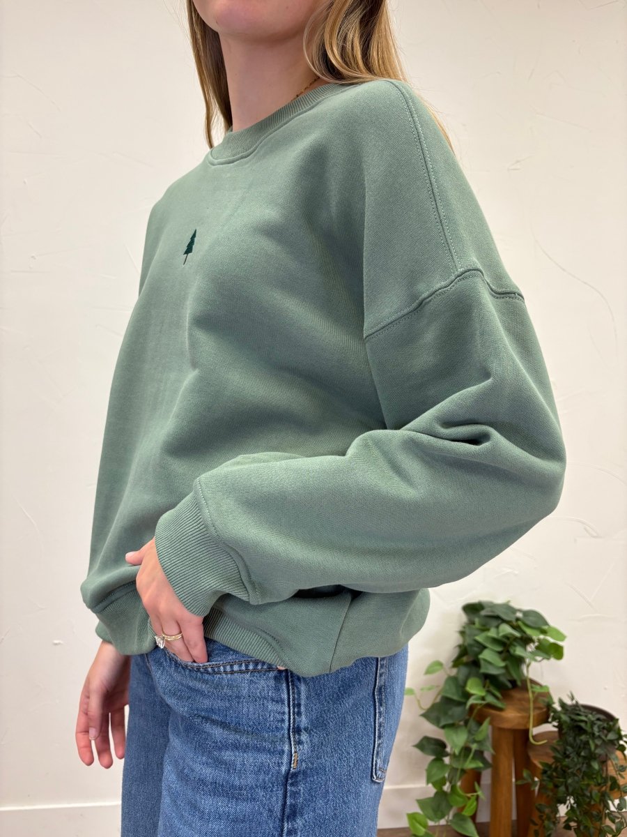 "Christmas Tree" Embroidered Sweatshirt - Three:Twelve Boutique - Le Lis