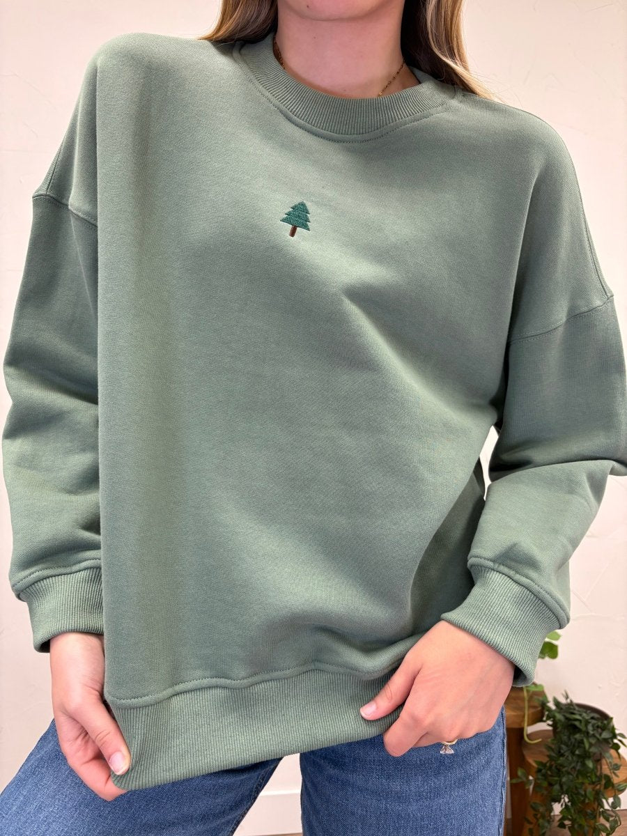 "Christmas Tree" Embroidered Sweatshirt - Three:Twelve Boutique - Le Lis