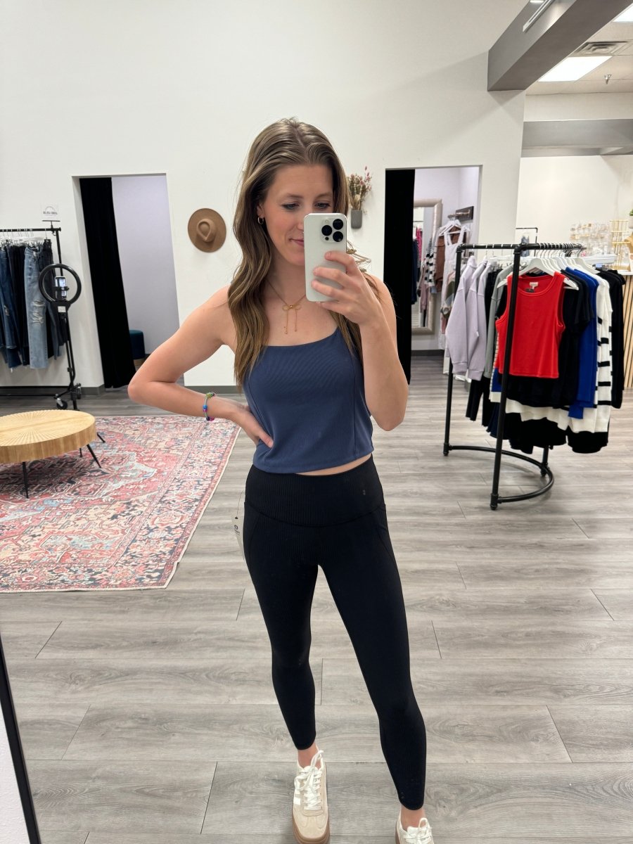 Lifestyle shot of model wearing Clara Tank styled casually for everyday wear — Three:Twelve Boutique