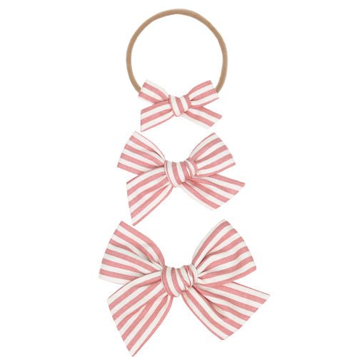 Classic Bow - Vintage Rose - small - Nylon Headband - Three:Twelve Boutique - Lou Lou & Company