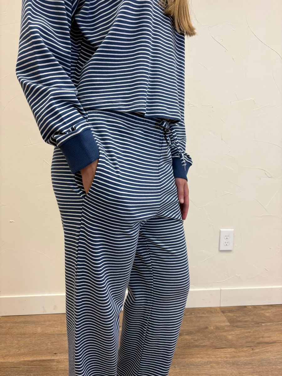 Coastal Striped Crop Top & Pant Set - Three:Twelve Boutique - Mono B