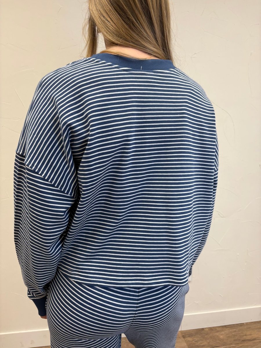 Coastal Striped Crop Top & Pant Set - Three:Twelve Boutique - Mono B
