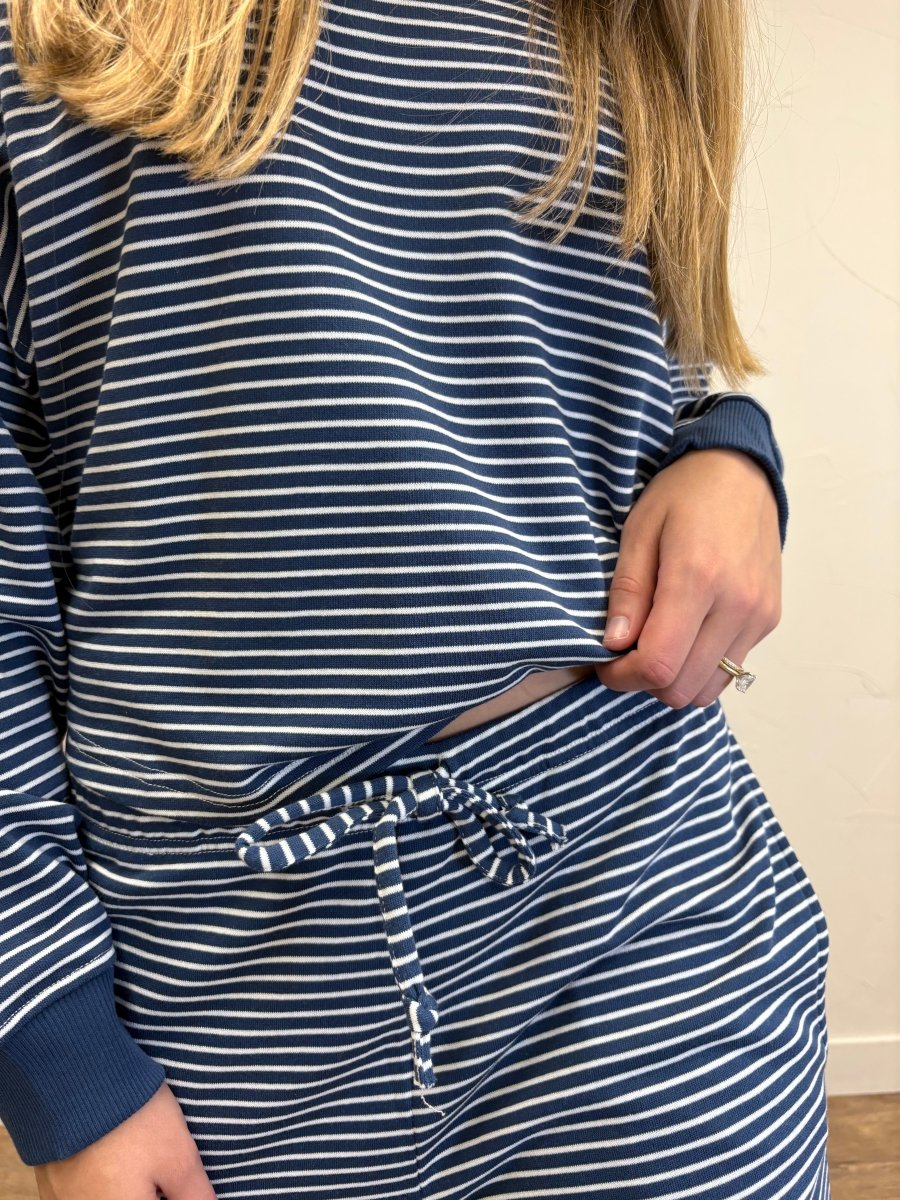 Coastal Striped Crop Top & Pant Set - Three:Twelve Boutique - Mono B