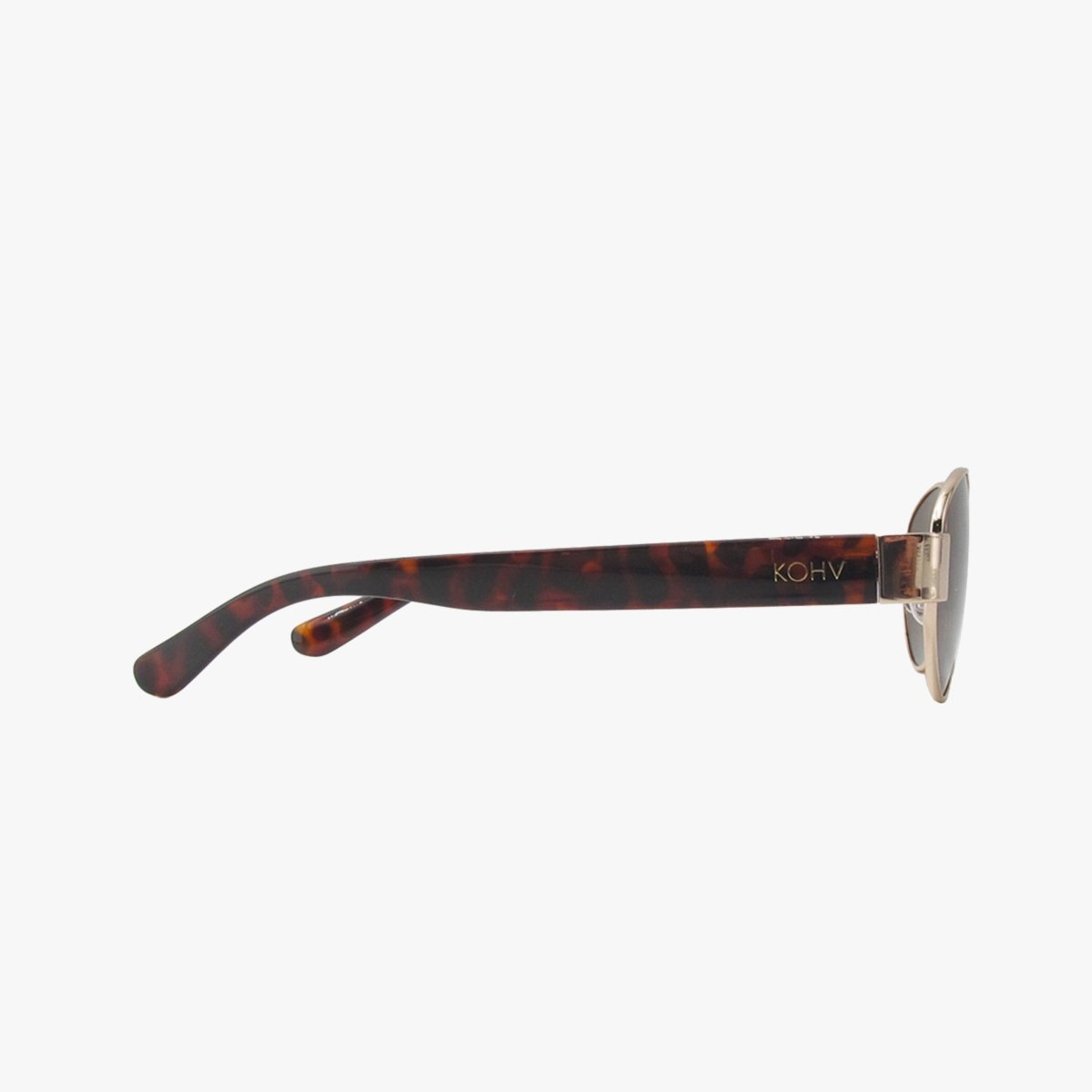 COCO AMBER Polarized Oval Metal Sunglasses – Gold Frame with Tortoise Arms - Three:Twelve Boutique - Kohv Eyewear