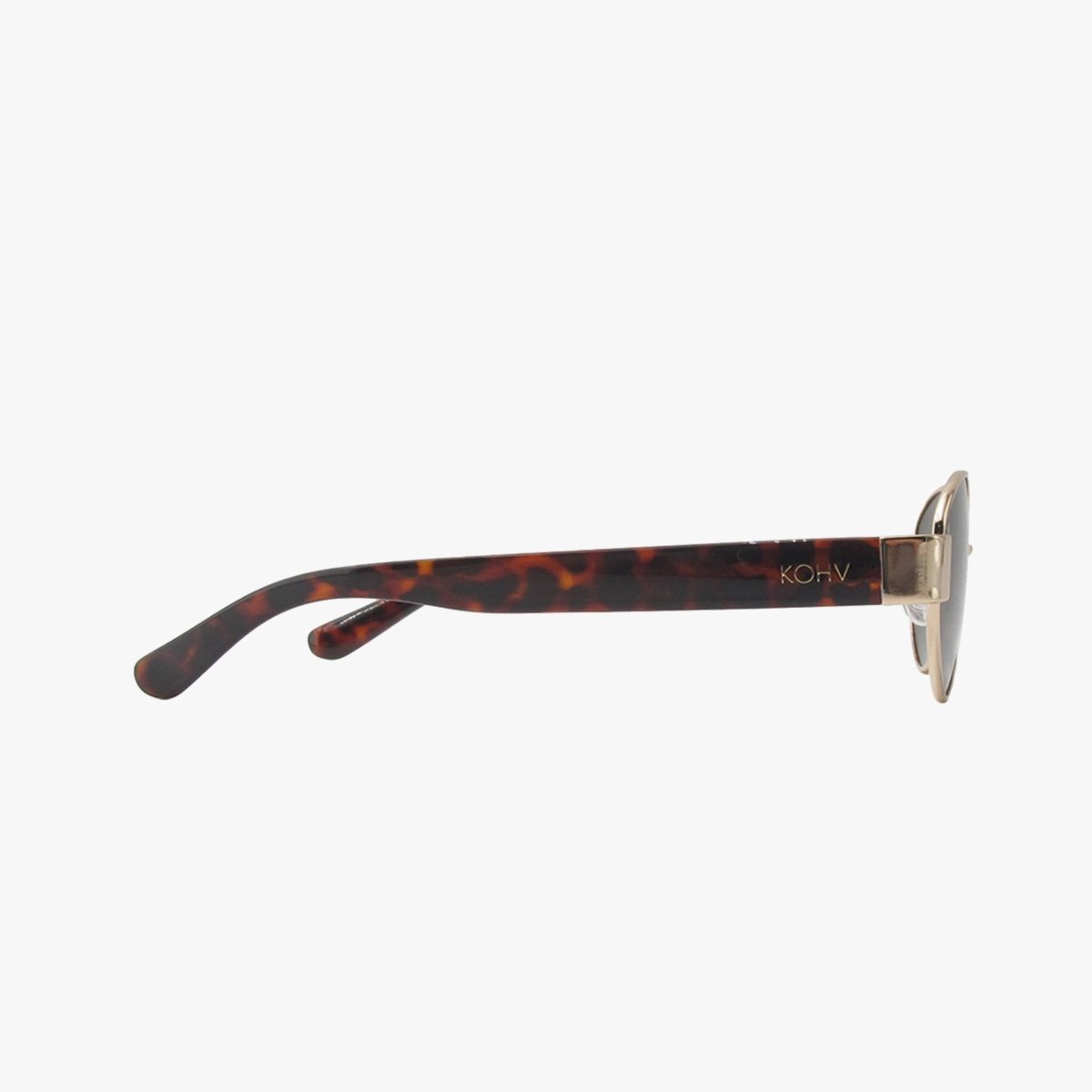 Coco Classic Polarized Oval Metal Sunglasses – Gold Frame with Tortoise Arms - Three:Twelve Boutique - Kohv Eyewear