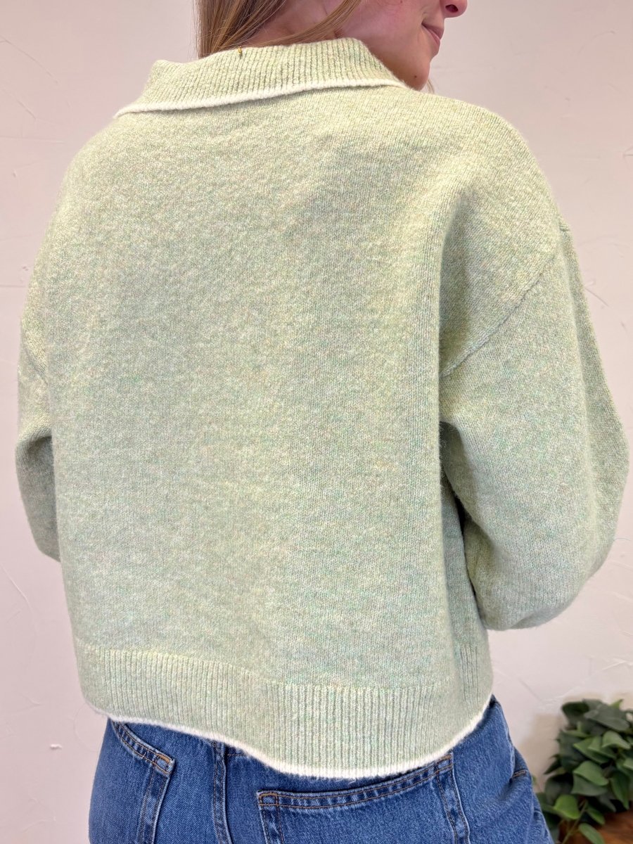 Contrast Trim Sweater Cardigan - Three:Twelve Boutique - Wishlist