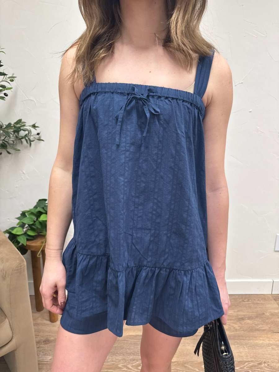 Close up of cotton fabric detail on cami top — Three:Twelve Boutique