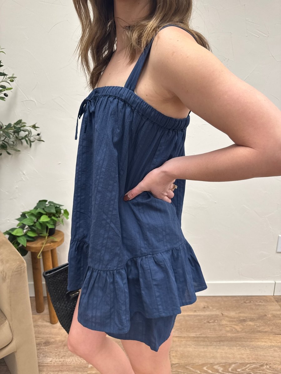 Side view of cami top and shorts set showing relaxed silhouette — Three:Twelve Boutique