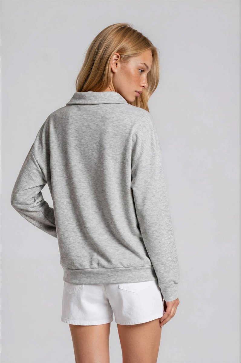 COWL NECK DROP SHOULDER LONG SLEEVE TOP - Three:Twelve Boutique - GILLI