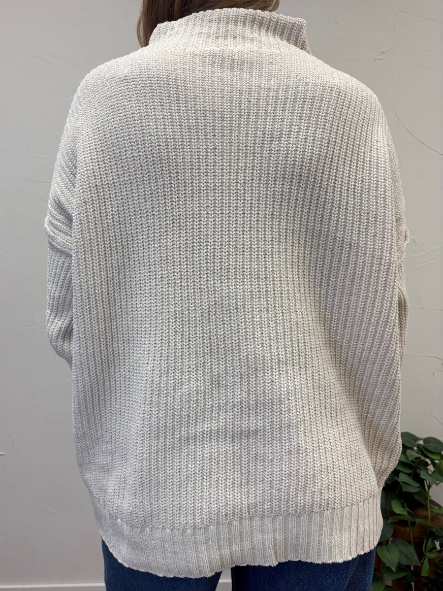 Cowl Neck Thick Knit Sweater - Three:Twelve Boutique - MIOU MUSE