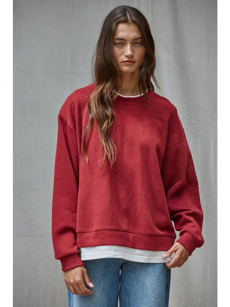 Always On Crew Twofer Pullover