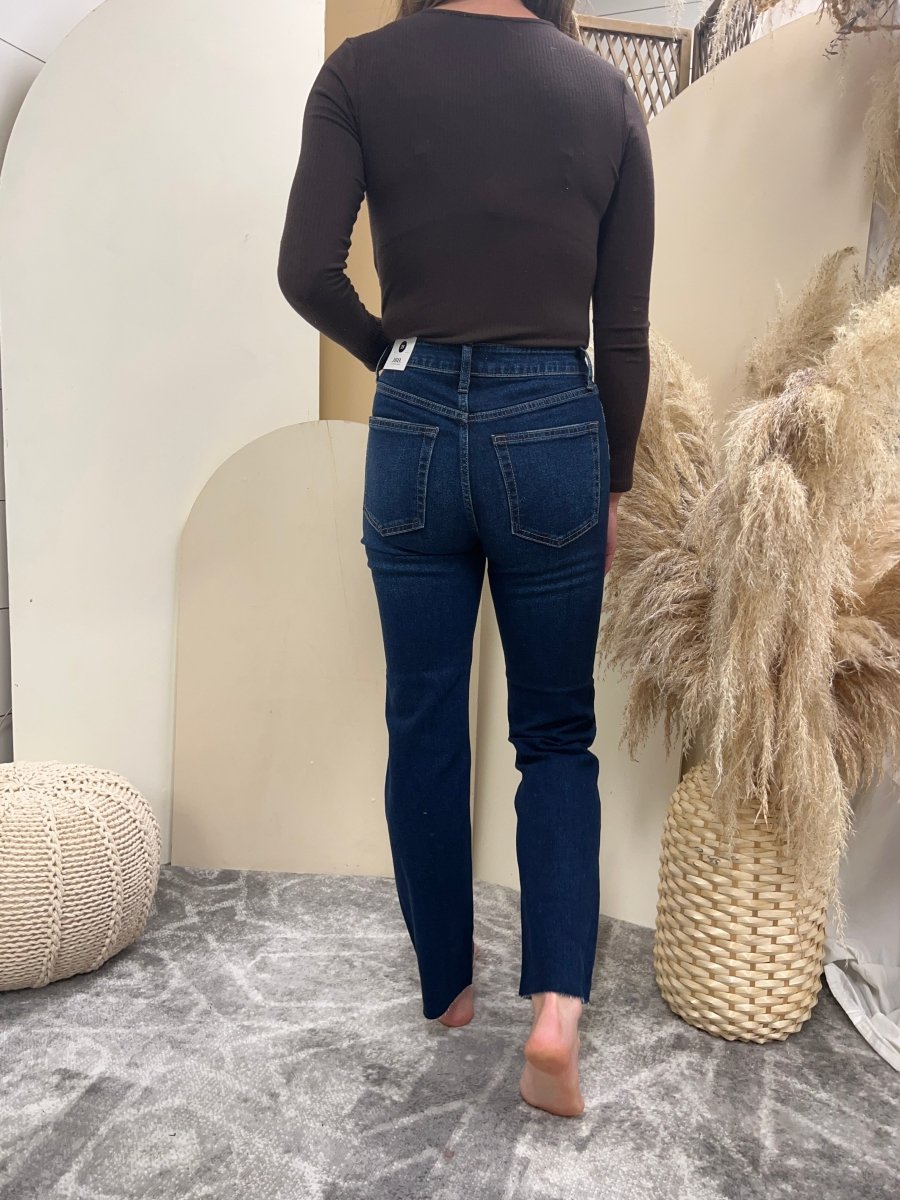 Cut - Off Cropped Straight Leg - Three:Twelve Boutique - Just Black Denim